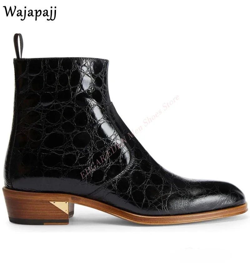 Classic Men's Genuine Leather Ankle Boots Pointed Toe Side Zipper Male Fashion Anti-Slip Spring Autumn Men's Vintage Short Boots