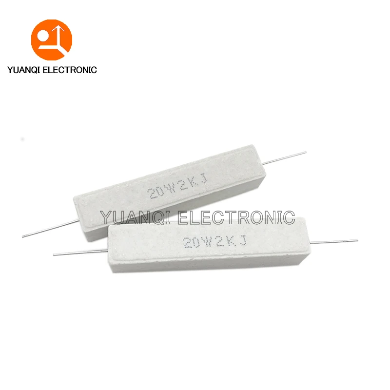 1 piece 20W 5% Cement Resistor Power Resistance 0.1R-10K 0.47 1 1.5 2.2 2.5 3 4.7 5.1 6 10 22 24 33 47 100 1.8K 2.2K 4.7K ohm