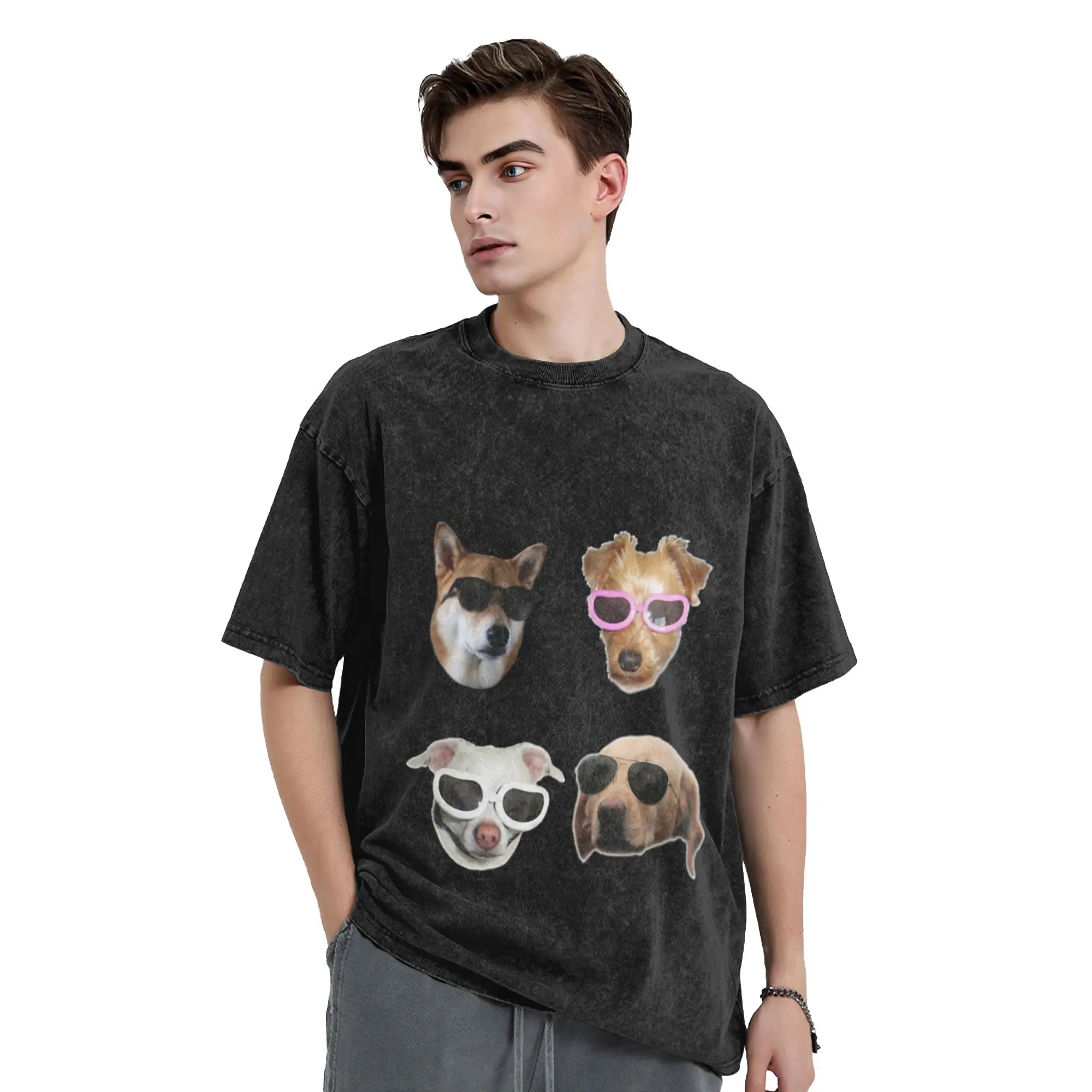 Doggo Stickers  Sunglasses  3 Classic Comfort A T-Shirt Oversized Short Sleeve Men's Women's Cotton Tees Tops