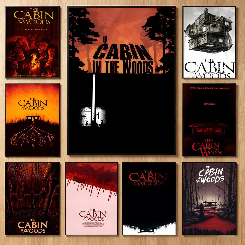 Clever Horror Movie T-The Cabin in the Woods Poster Classic Self-Adhesive PP Wall Sticker for Living Room Bar Decor Gift
