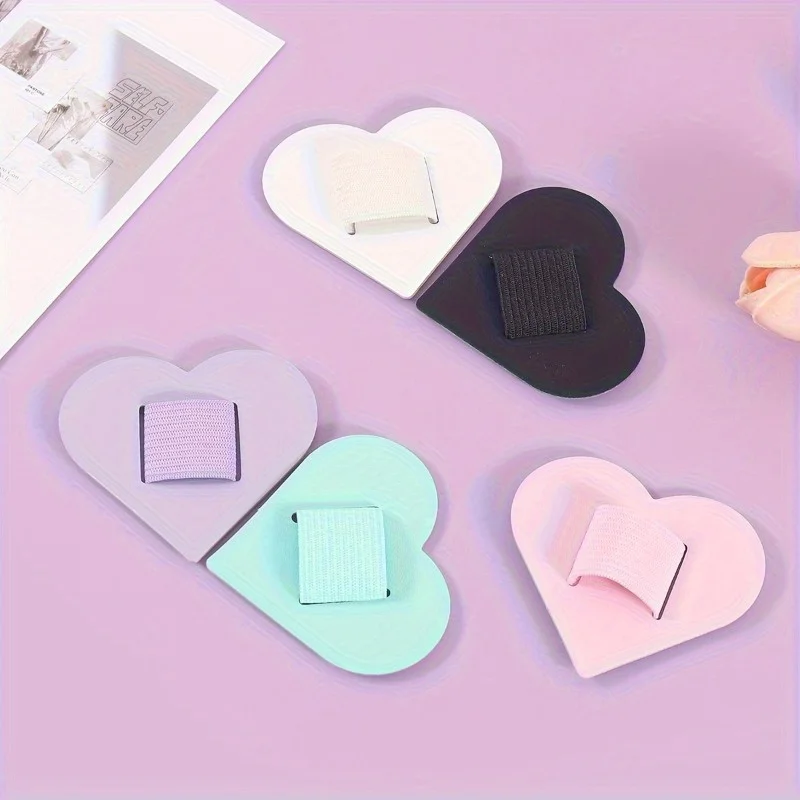 Heart-Shaped Elastic Pen Holder, Self-Adhesive Leather Pen Clip, for Notebook, Office Stationery, with No Feathers
