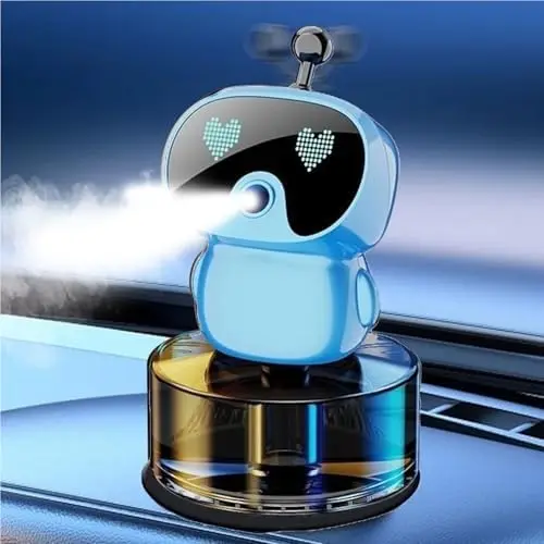 Smart Robot Aromatherapy Diffuser - Blue Ocean Scent, 4-Speed, Long-Lasting Fragrance, Vibration-Sensing Car Air Freshener