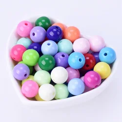 Round 6mm 8mm 10mm 12mm 14mm 16mm 18mm 20mm Opaque Acrylic Plastic Loose Beads Lot for Jewelry Making DIY Crafts Findings