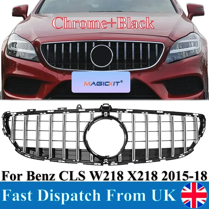 Front Bumper Radiator Grille GTR Style Racing Grill for Mercedes Benz CLS W218 2015-2018 CLS260 CLS300 CLS320 CLS350 CLS400 CAR