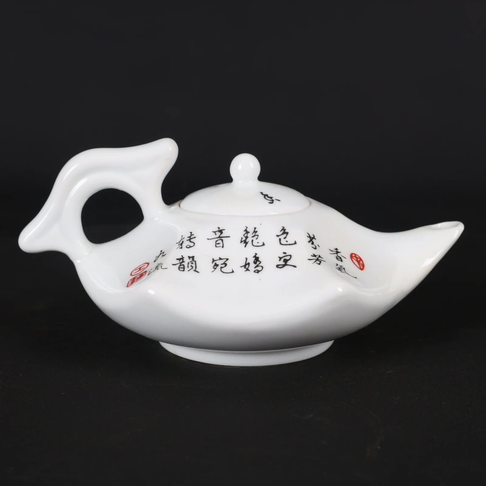 Chinese Old Porcelain Octagonal Teapot Pink Nine Peach Pattern Traditional Asian Decorative Utility Tea Pot for Brewing