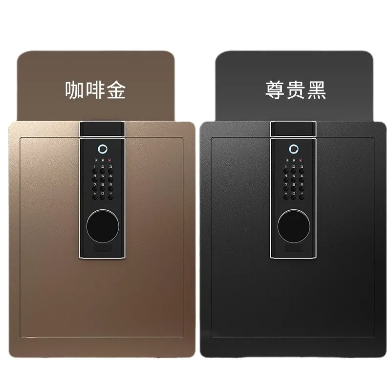 خزانة ملابس منزلية صغيرة آمنة 2024 جديدة متكاملة لبصمة الإصبع لفتح ميكانيكية ذكية ذهبية بالكامل من الفولاذ