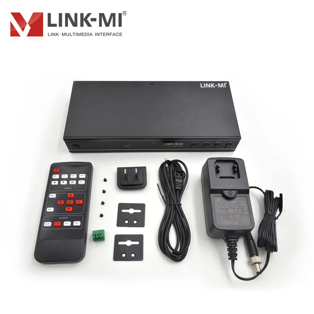 4K60 4x1 Multiviewer Nahtloser UHD-Video-Umschalter Unterstützt Lautstärkeregelung und unabhängige Audioauswahl für EDID-Management und