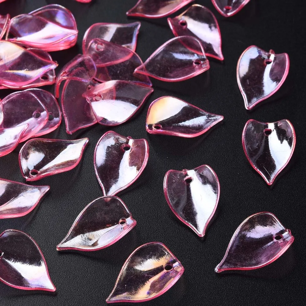 

500g Transparent Acrylic Beads AB Color Petal Pink 21x14x1mm Hole: 2mm about 2300pcs/500g