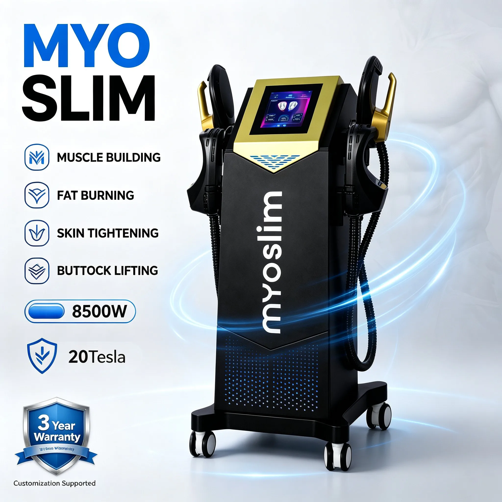 Myoslim EMS Body Massager electromagnetism Muscle Stimulator Lose Weight Fast Products Beauty Device Equipment Home Gym Machine