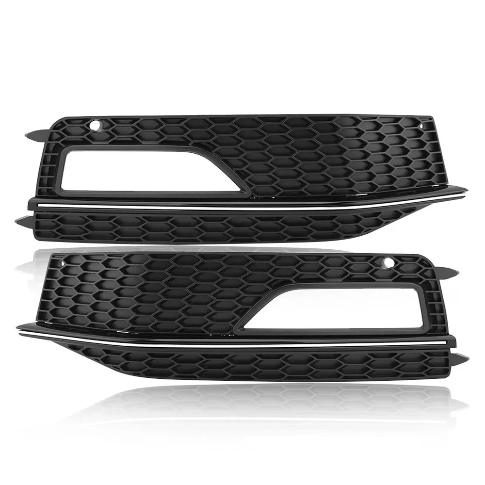 Front Bumper Fog Light Grille Honeycomb Fog Lamp Cover For Audi A4 B8.5 S-Line S4 2012-2015 Fog Light Trim