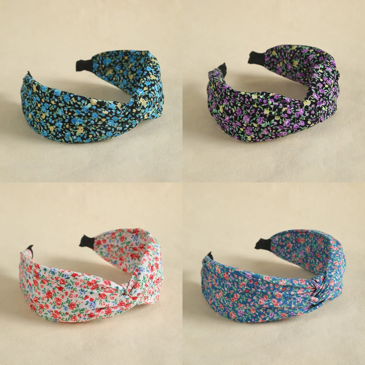 

Bohemian Floral Headband for Women Wide Elastic Bands Stretchy Knit Hair Hoop Vintage Fabric Print Summer Festival Accessory