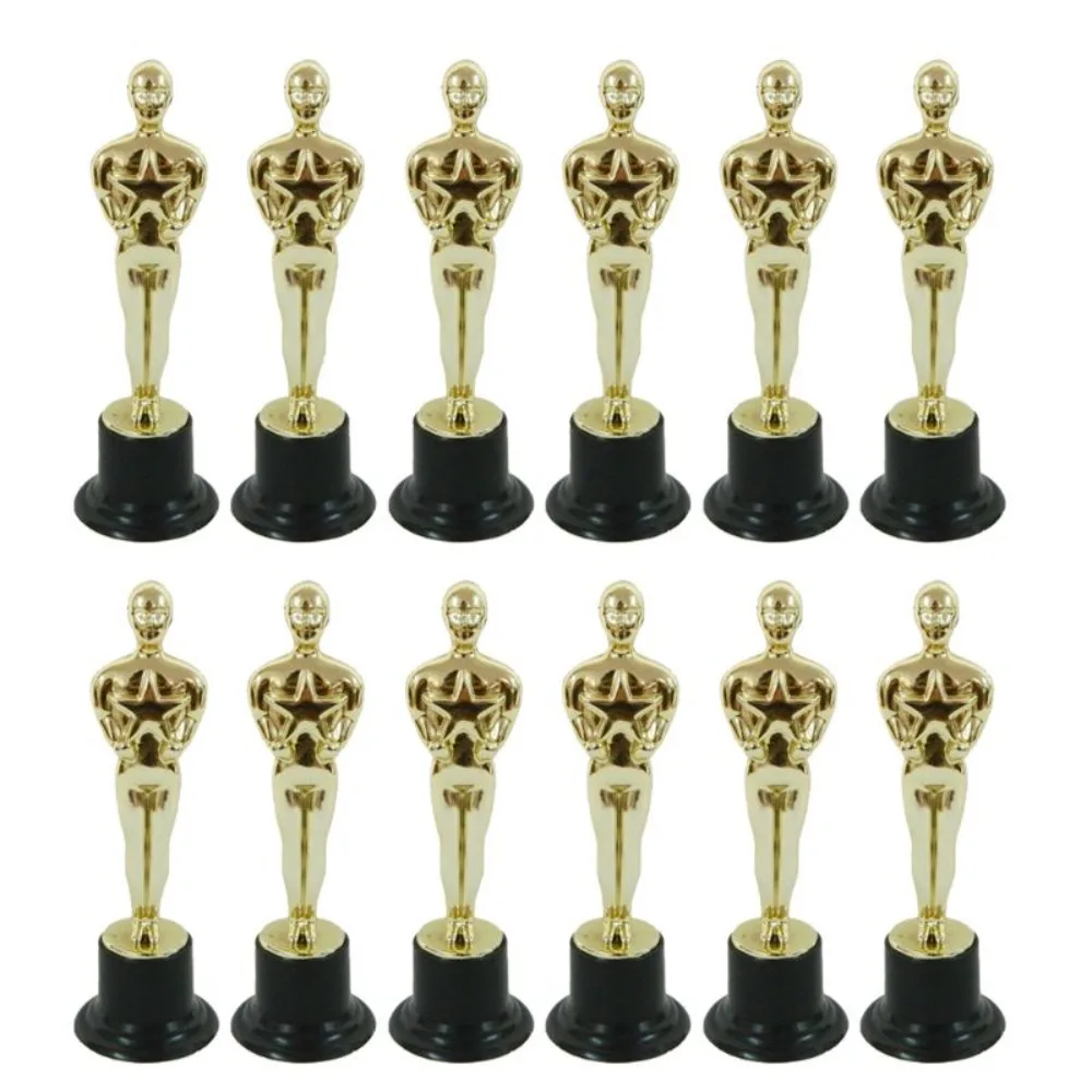 3Pcs Mini Oscar Statuette Mold Reusable Prop Trophies Reward Magnificent Statuette Toy Cake Making Model Children's Award Gifts