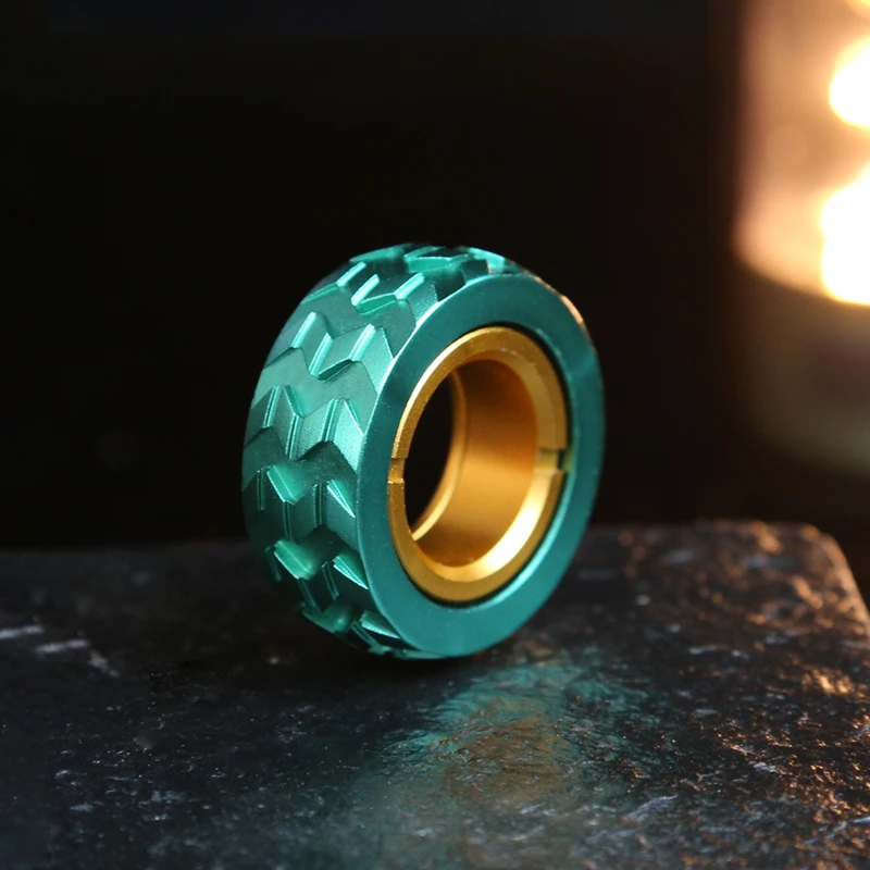 الإطارات اللمسي الدائري الميكانيكية تململ السقاطة الدائري EDC اللعب سبائك الألومنيوم الإصبع الإطارات المعدنية اللعب الإجهاد سبينر ألعاب متململة #4