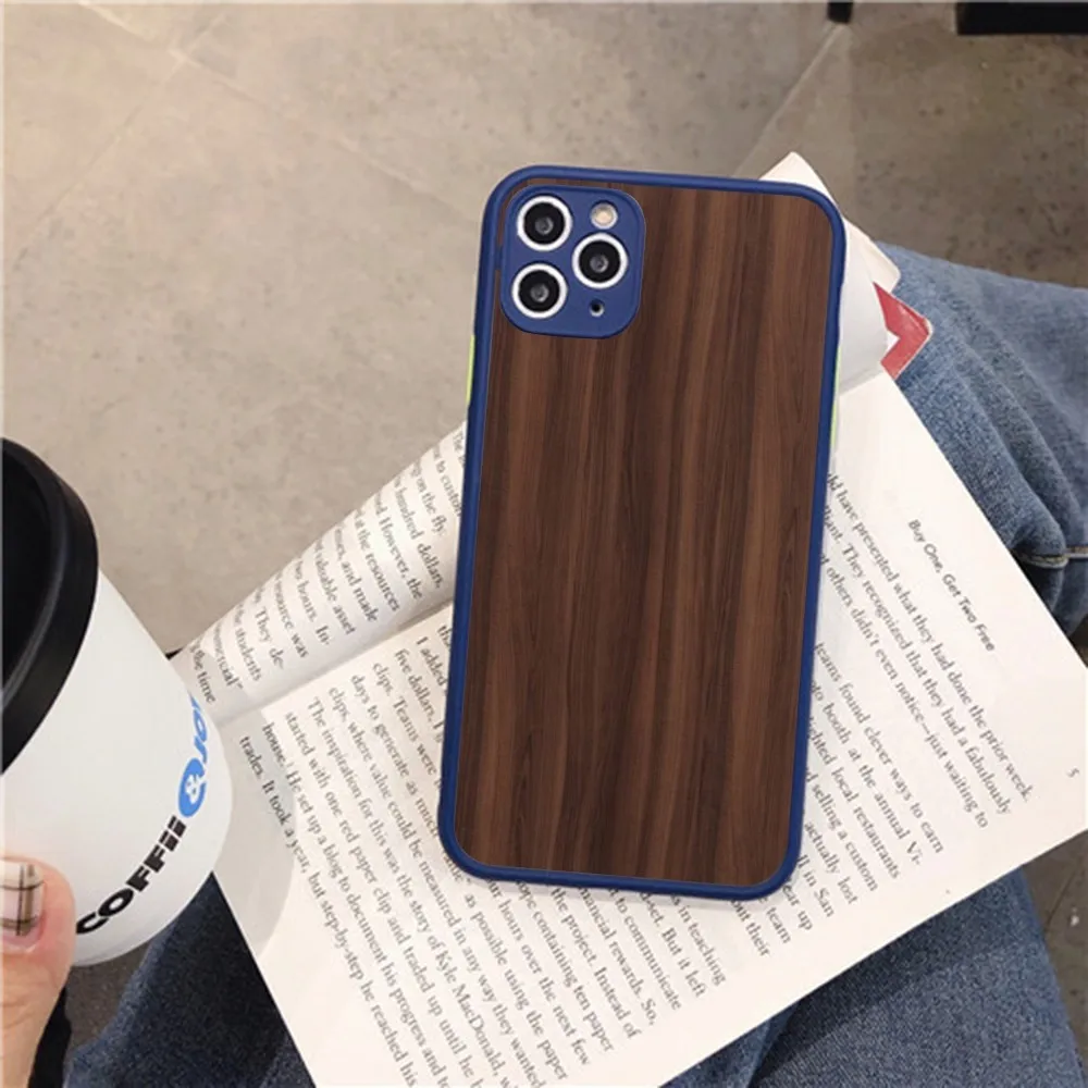 Wood grain Phone Case for iPhone 14 11 12 13 Mini Pro Max 8 7 Plus X XR XS MAX Translucent Matte Cover