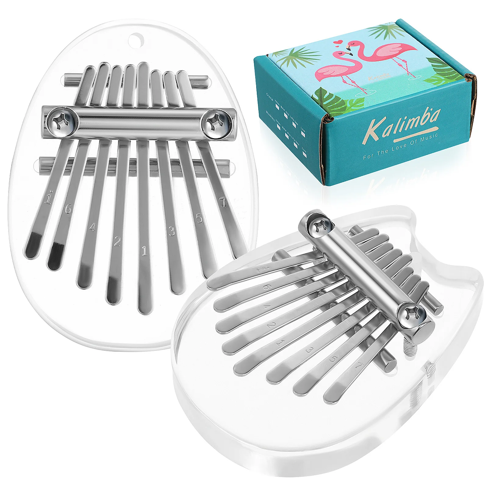 

2Pcs Mini Thumb Piano Portable Kalimba 8-Note Compact Pocket Finger Piano for Adults Kids Musical Instrument Music Gadgets