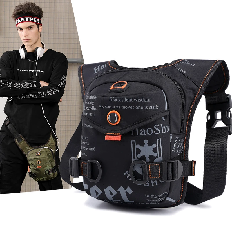 

Men Military Assault Oxford/Nylon Shoulder Messenger Fanny Bag Waterproof Motorcycle Rider Male Hip Bum Belt Waist Pack Leg Bags