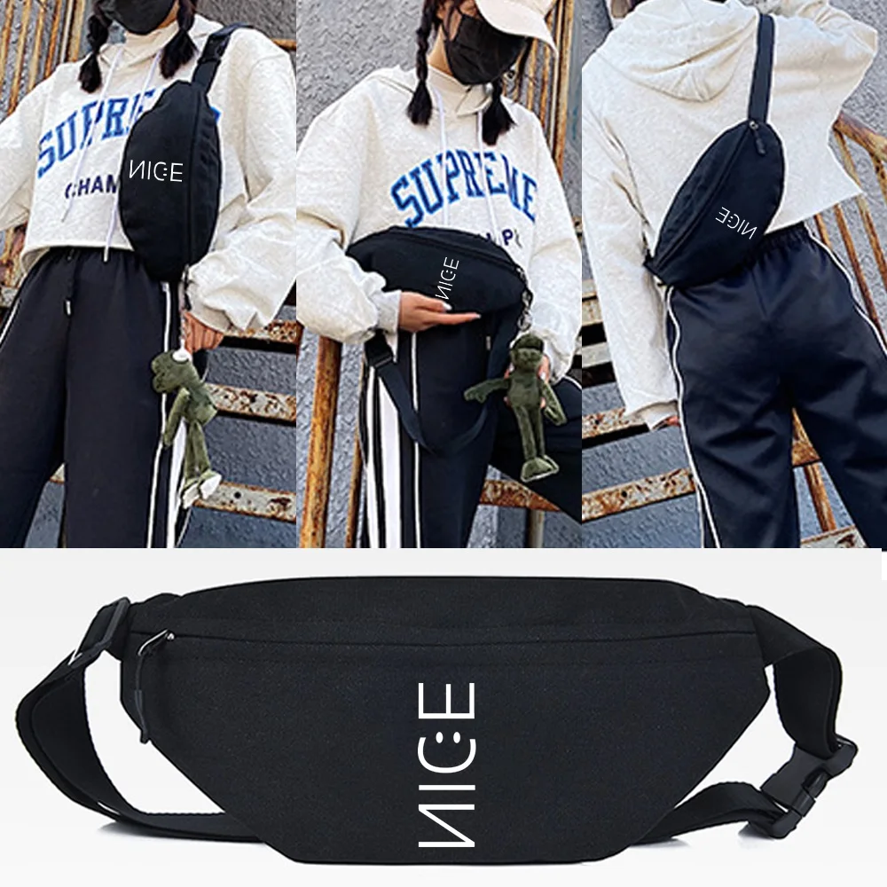 Waist Bag Casual Crossbody Shoulder Bag Sport Chest Bag ECIN Letter Print Men Sport Bum Bag Travel Belt Bag Purse Tote Bag Women