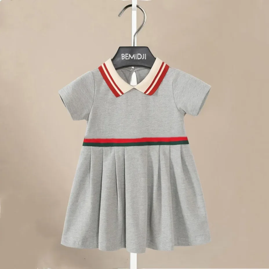 New Fashion  Girl Princess Party Dresses Cotton polo Short Sleeve Brand Summer 1-6 Years Childen's Clothing Kids Casual Wear