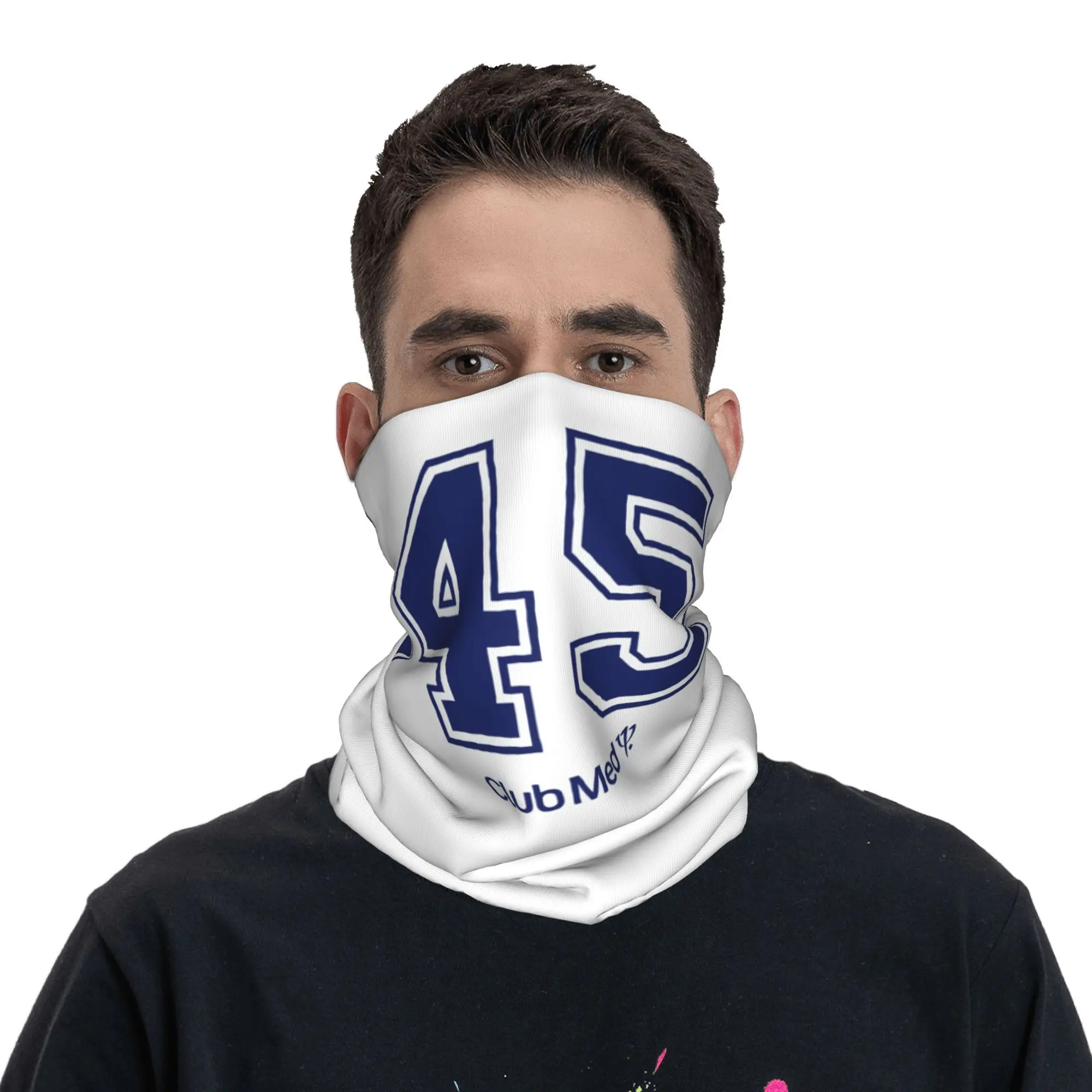 

Number 45 Club Med Bandana Neck Cover Printed Wrap Mask Scarf Multifunction Headwear Hiking Fishing For Men Women Adult
