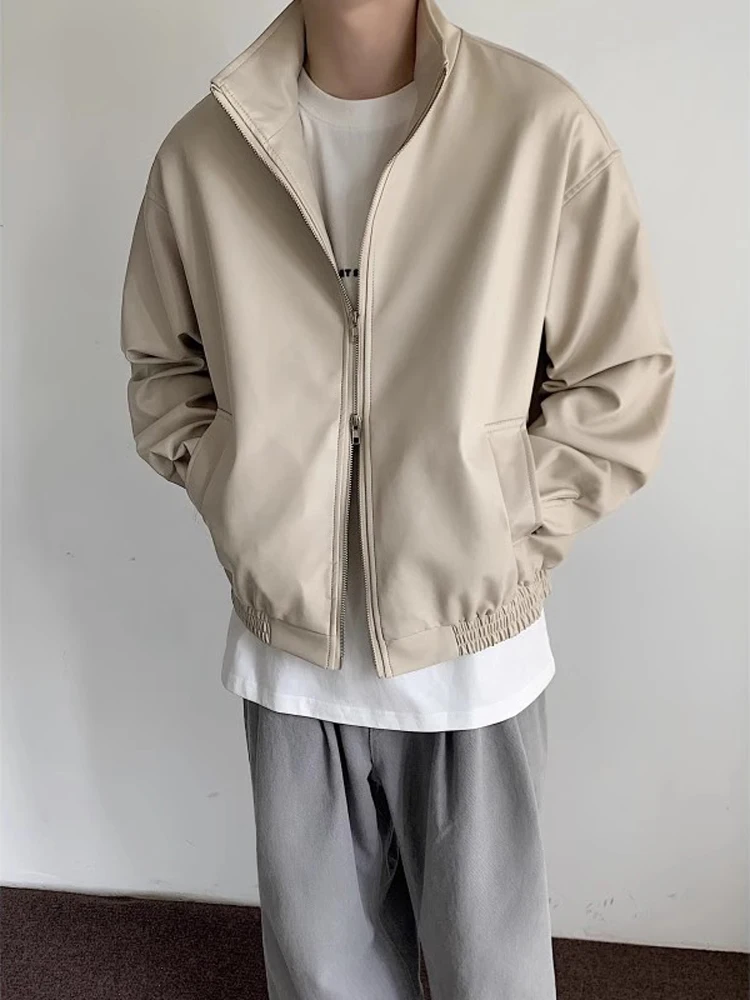 

Мужская кожаная куртка-пилот в американском ретро-стиле из ПУ с накладками на плечах, модная, в холодных тонах, матовая, верхняя одежда