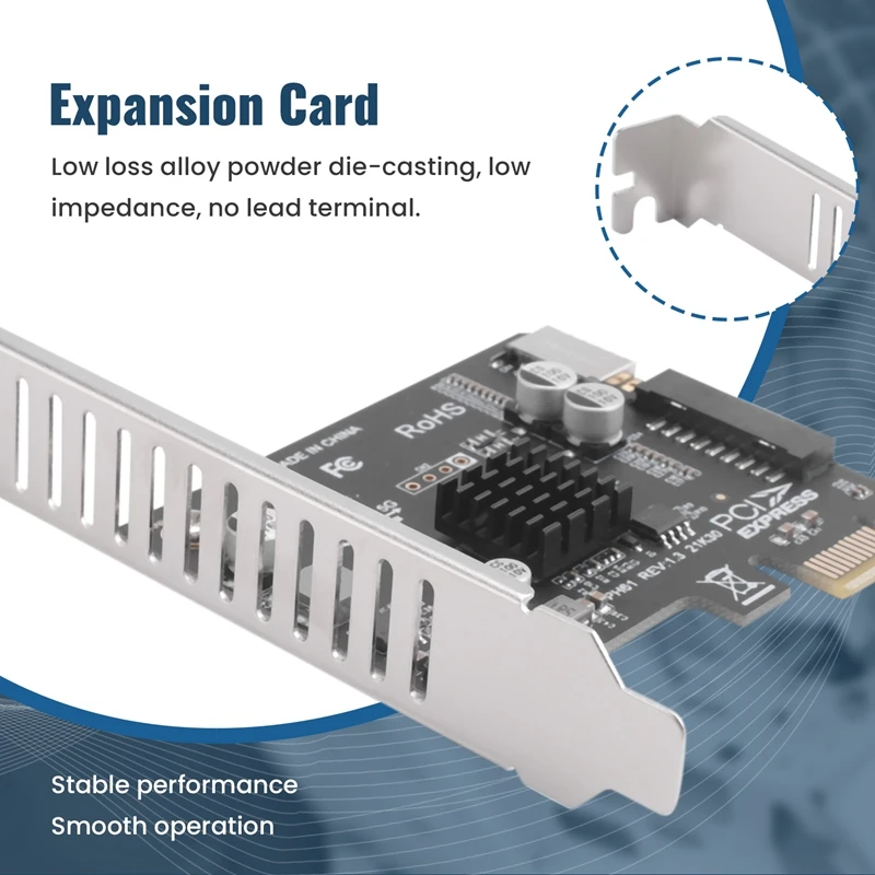 Pci Express Card Pcie To USB3 Type-E Front Type-C 19P Expansion Card Compatible Pci-E X1 X4 X8 X16 Interface