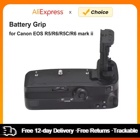 BG-R10 Vertical Battery Grip Holder w/ Dual Battery Slots for Canon EOS R5/R6/R5C/R6 mark ii Battery Grip LP-E6NH/ LP-E6N/ LP-E6