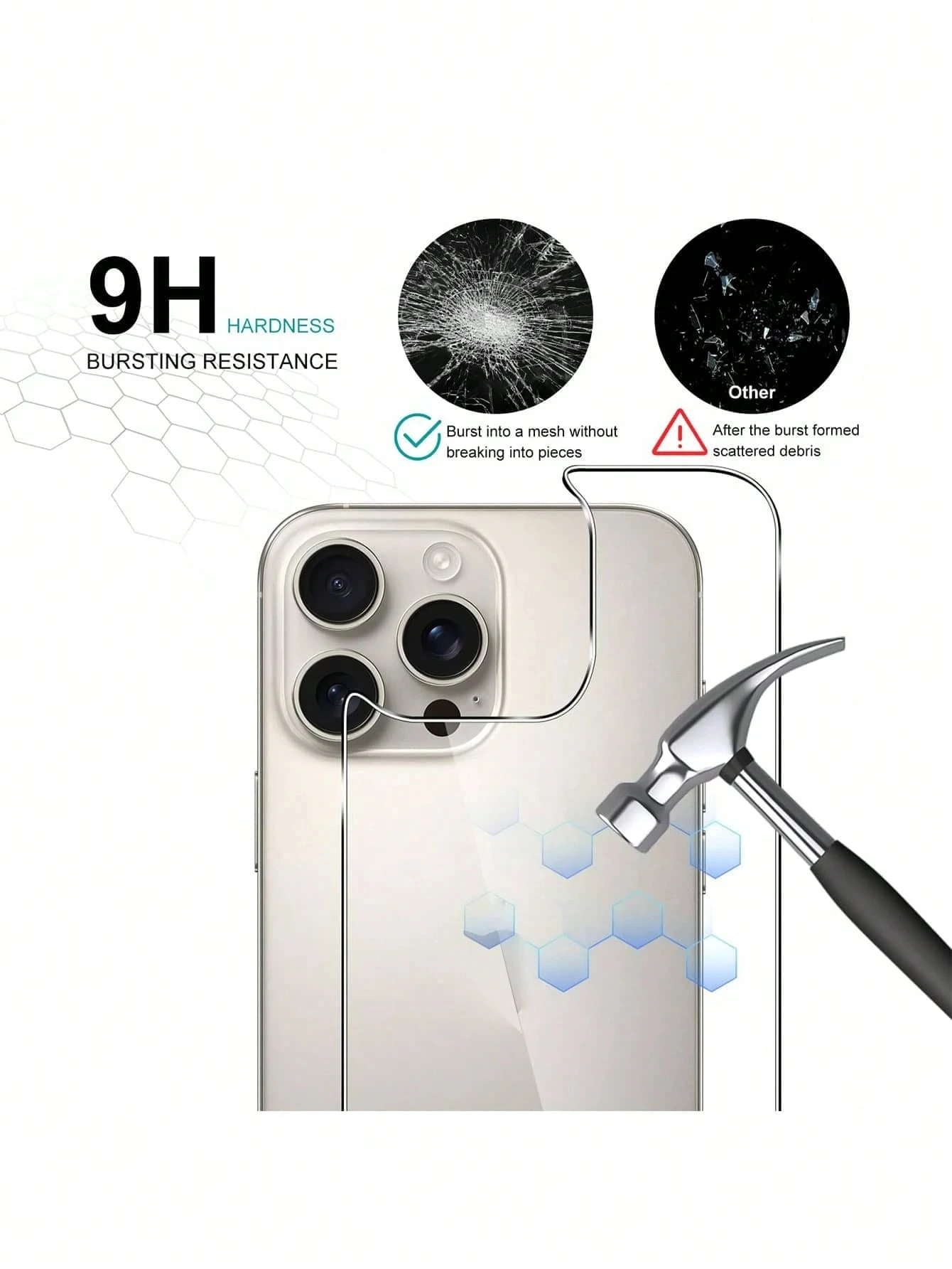 NNBILI 5 قطعة الشاشة الخلفية الزجاج المقسى آيفون 16 15 12 14 13 11 برو ماكس 16e 12 13 الهواتف الصغيرة واقي للشاشة الخلفية الأفلام