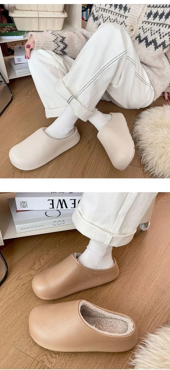 Damen Eva Wasserdichte Winter-Hausschuhe, Bequeme Fleece-gefütterte Outdoor- und Indoor-Baumwollschuhe, Weiche Plüsch-Antirutsch-Warmes Schuhwerk – Detail 5