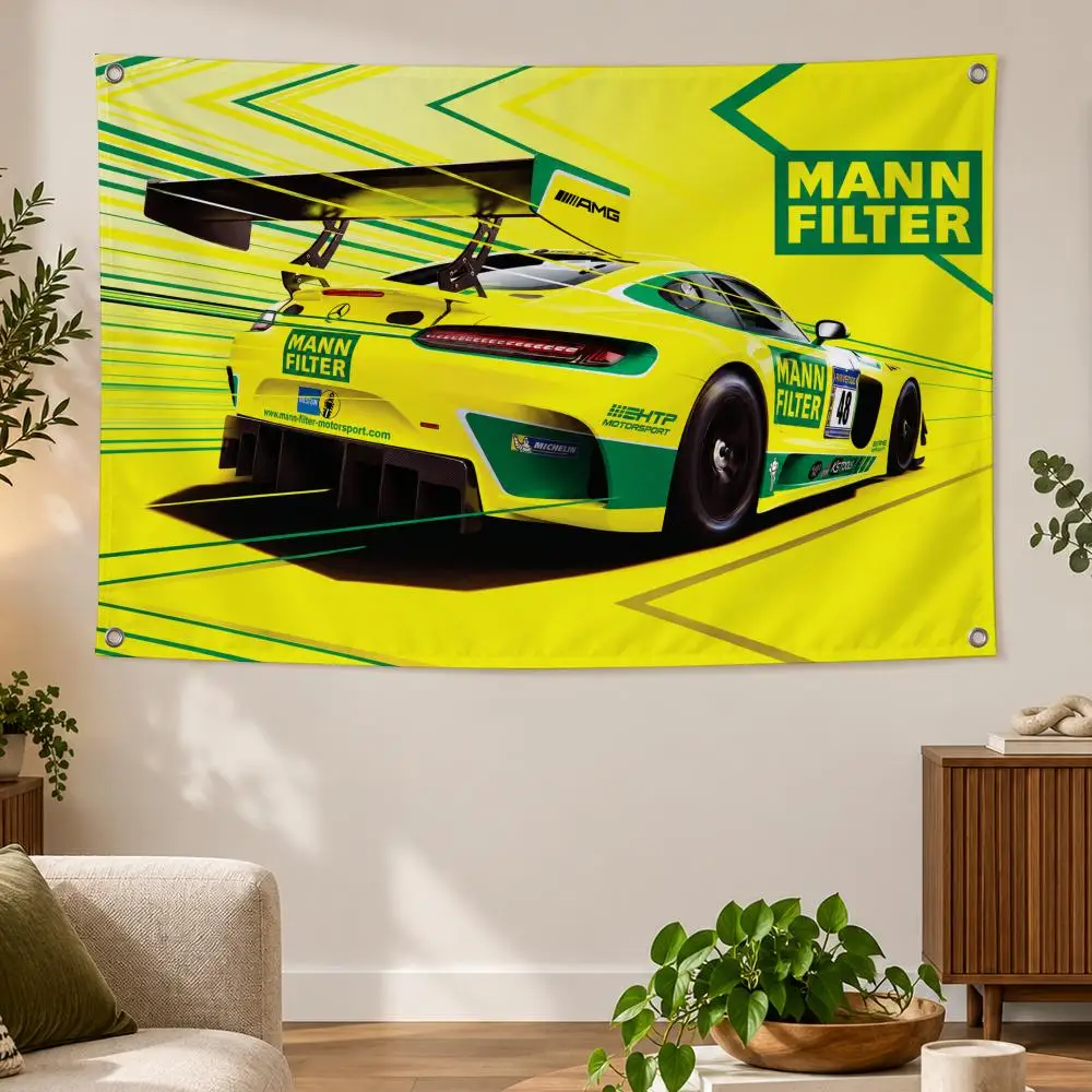 Automotive M-Mann Filters Flags Banner Decor for Bedroom,Garden,Party,Club,Gaming Room,Indoor Outdoor
