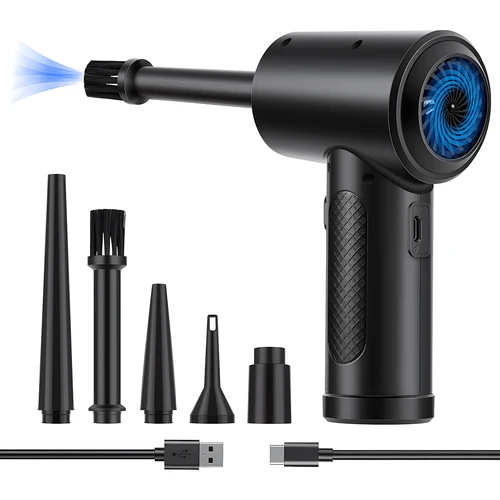 Plumero de aire portátil para limpieza de ordenadores, soplador de aire comprimido inalámbrico de 51000RPM con luz LED para limpieza de teclado de ordenadores PC