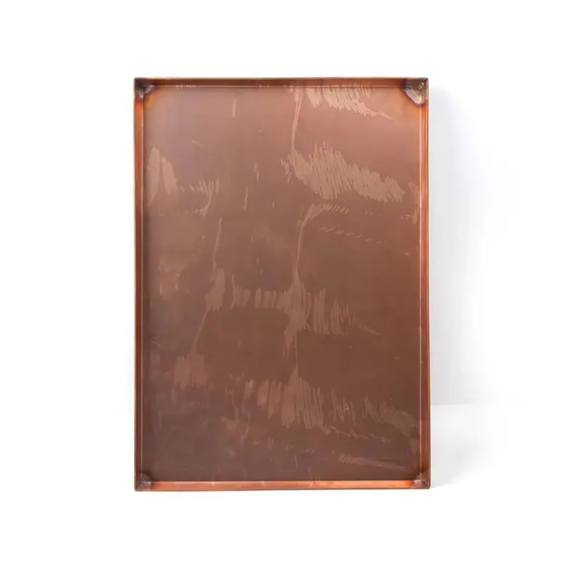 Copper rectangular flat baking tray, handmade cake biscuits bread tray