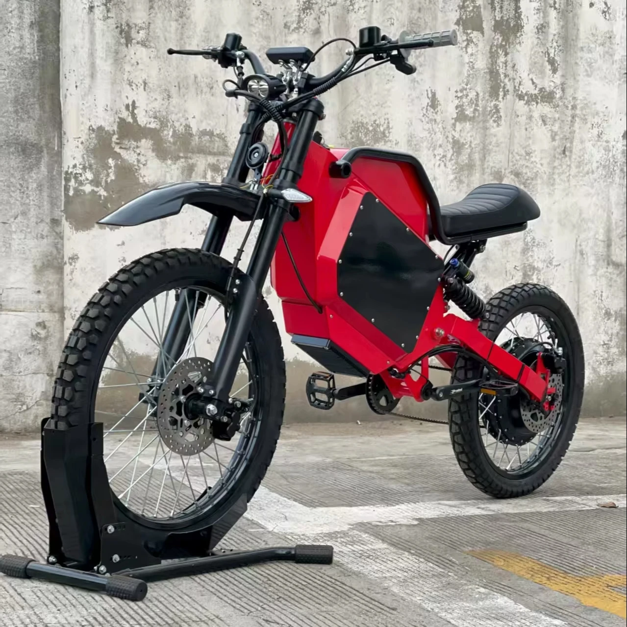 SS80 E-Bike Rear Hub Motor Dual KKE Shock Hydraulic Disc Brakes QS 273 V3 84V 73AH Lithium Battery 25000W Single Speed