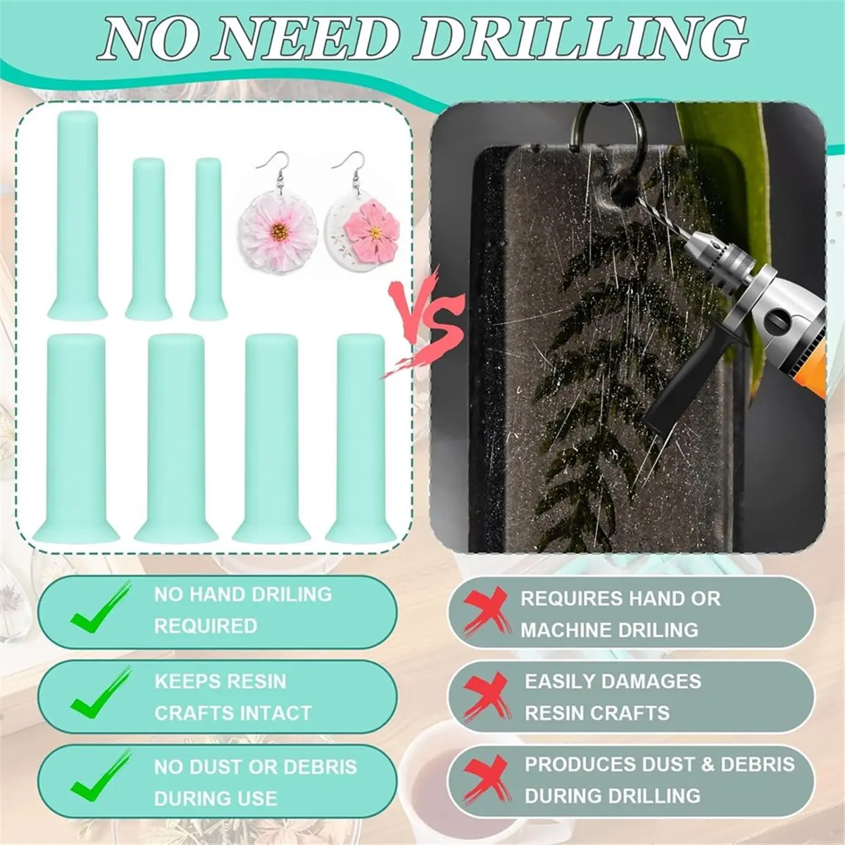 Best of 2026 35pcs Hole Maker for Resin, 7 Sizes(2/3/4/5/6/7/8mm) Make Holes Without Drilling for Epoxy UV Resin, Holes Tools