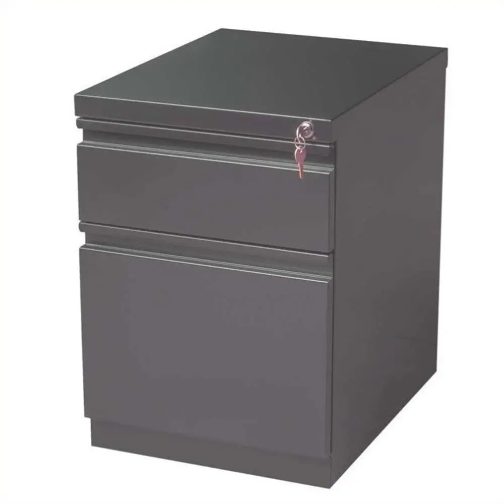20-in Deep Mobile Pedestal File 2-Drawer Box/File Full Width Pull Charcoal, Customized