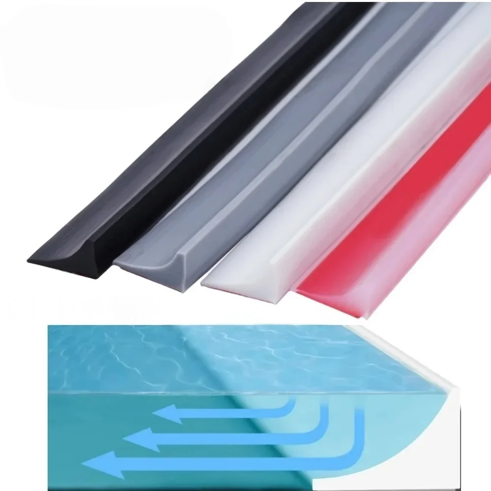 

1PC 50/100/200cm PVC Bathroom Retention Water Barrier Strip Separation Strip Shower Water Stopper Water Blocker Seal Strip