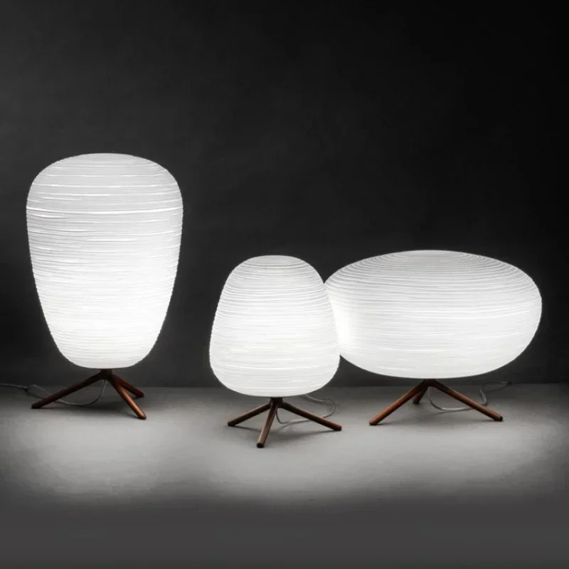 

Designer Rituals Table Lamp Whorls Cocoon Desk Lighting for Bedroom Kitchen Study Room Milky White Glass Table Light