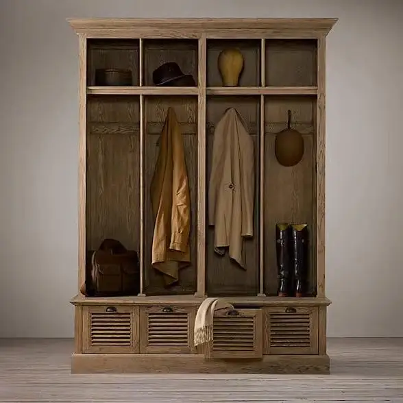 

Original order Modern simple home solid wood wardrobe French country retro furniture door open wardrobe shoe cabinet