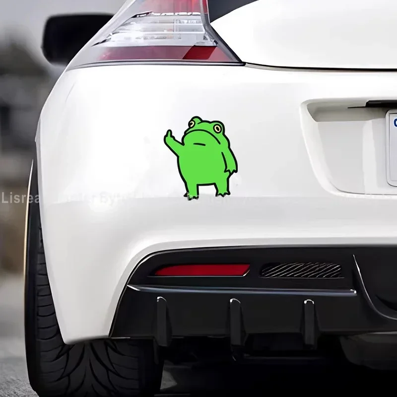 قطعتان من ملصقات الضفدع الخضراء المقاومة للماء لملحقات السيارة والدراجات النارية الإلكترونية #4