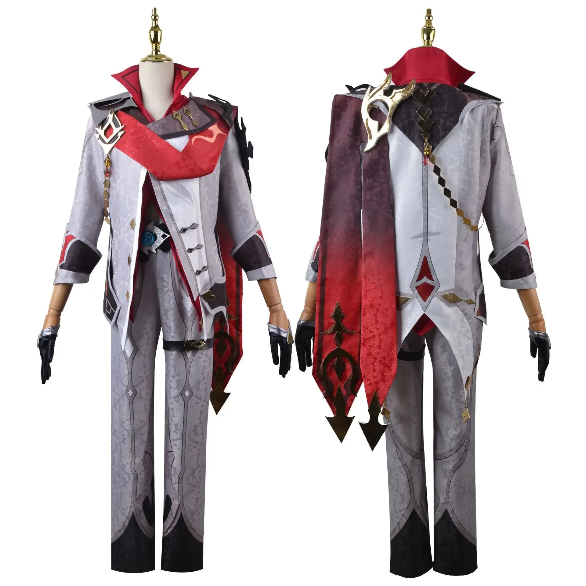 Genshin Impact Tartaglia Cosplay Costume Combats Uniform Full Set for Men Halloween Carnival Role Play Party Outfits Clothing