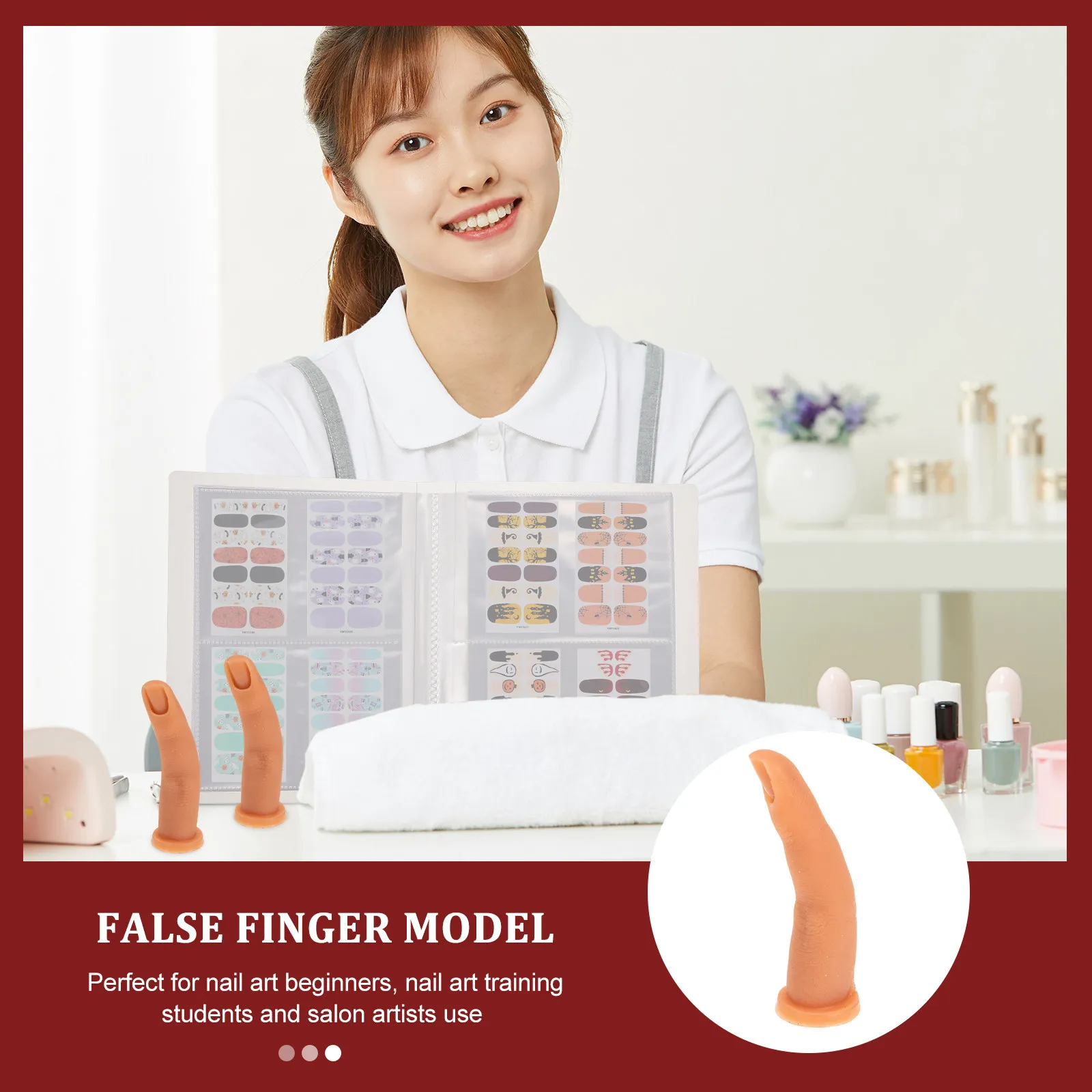 

1Pcs Premium Silicone Practice Finger for Nail Art Beginners Acrylic Nails Training Manicure Practice Hands Nail Art Design Tool