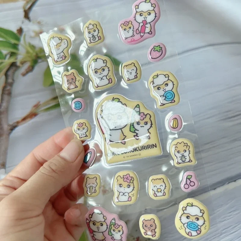

Набор из 5 мультяшных наклеек Sanrio Pekkle Duck Patty & Jimmy Hangyadon на однотонном фоне, пенопластовые стикеры для студенческих скрапбуков, подарок