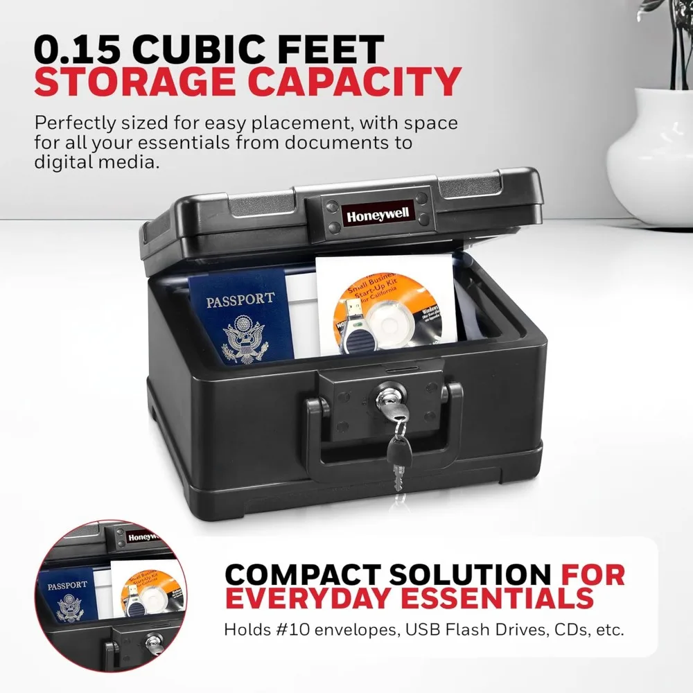 Caja fuerte compacta de seguridad para el hogar con resistencia al fuego y puerto USB para almacenar documentos importantes y dispositivos de almacenamiento digital