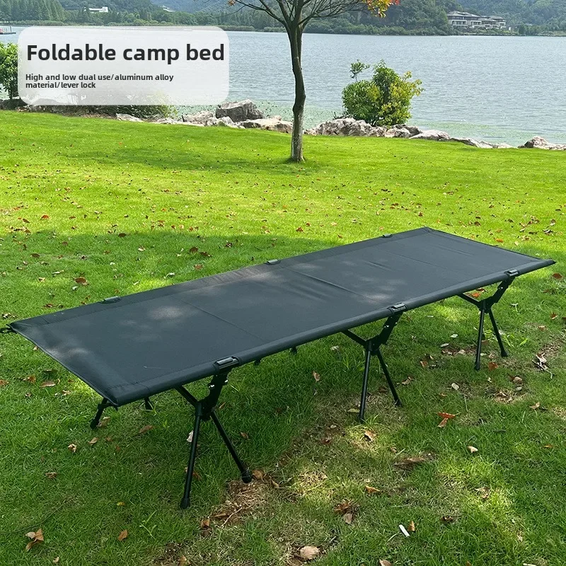 

Outdoor Portable Folding Bed Picnic Camping Bed Aluminum Alloy Camping Beds Height Adjustable Lunch Break Beds