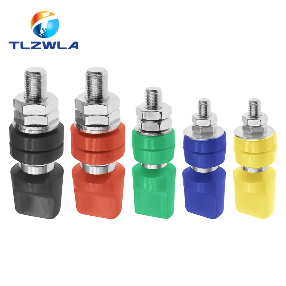 M6*60 Binding Post 6MM M8 M10 Pure Copper Flat Cap Terminal 4mm Hole Banana Socket 40A 60A 100A High Current Grounding Column