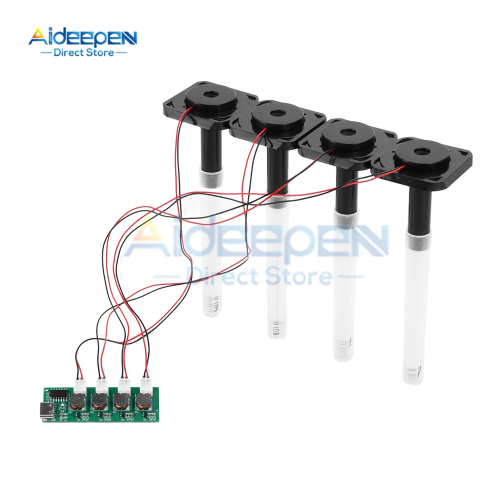 DC5V C 타입 미니 가습기 DIY 키트, 미스트 메이커 및 드라이버 회로 기판, 4 포거 분무 필름 무화기 시트 진동