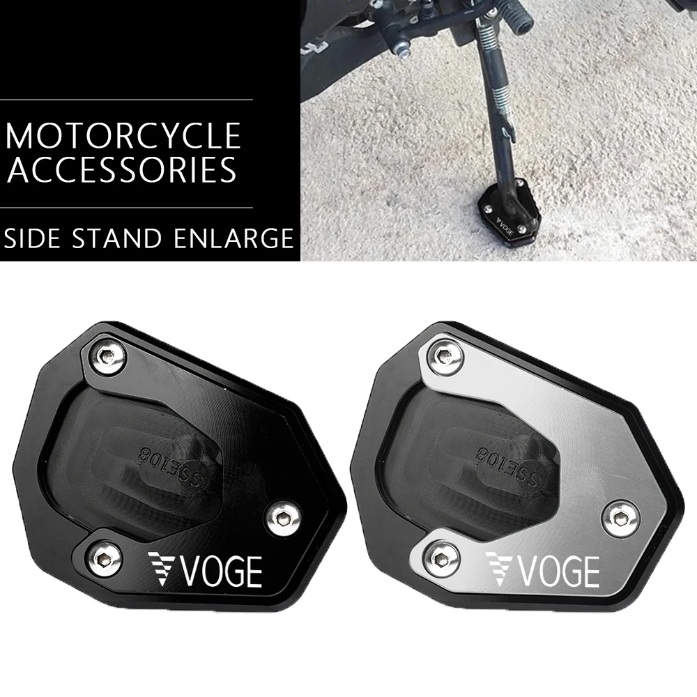 For LONCIN VOGE 650DS 500DS LX500R 500 650 AC DS Kickstand Foot Side Stand Enlarger Extension Pad Plate Motorcycle Accessories