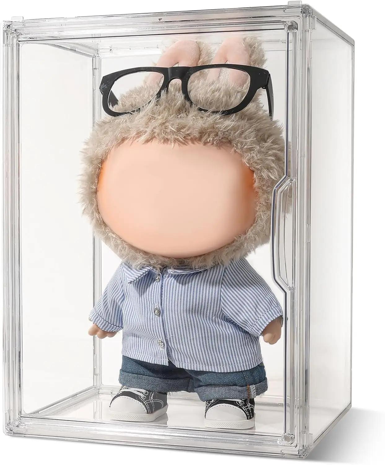 

15.75-Inch Acrylic Display Case for Dolls, Clear Magnetic Door, Easy Assembly, 1 Pack