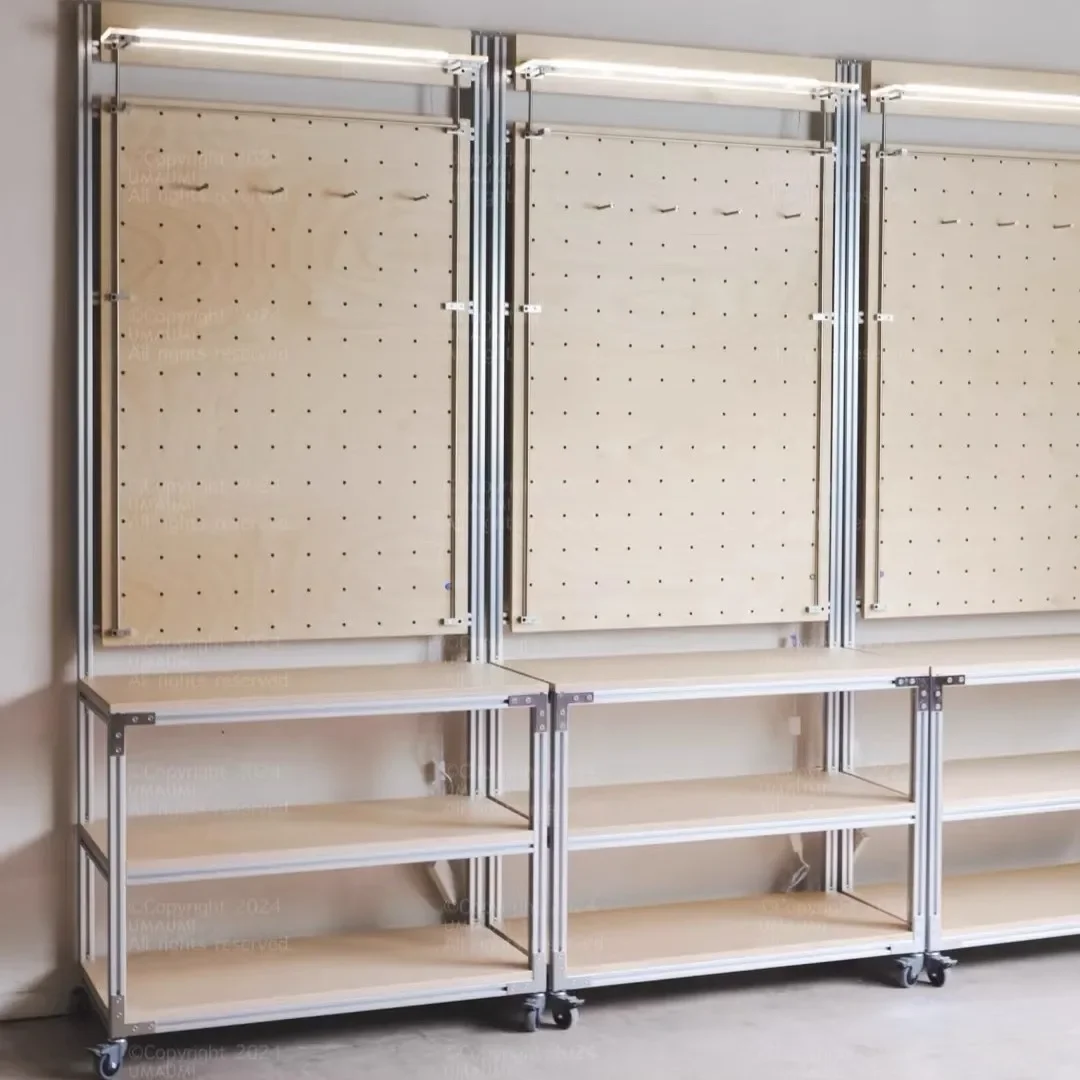 Medieval Birch Ocean Panel Aluminum Profile Shelf Floor-to-ceiling Storage Cabinet Locker Display Cabinet Drawer Cabinet