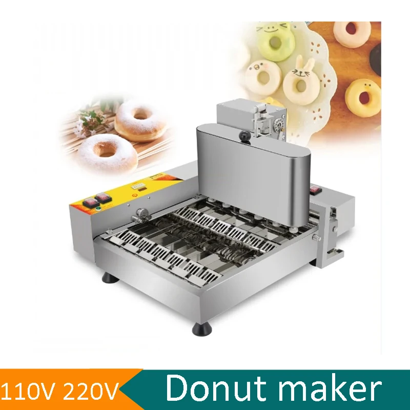 Automatic Production Doughnut Maker Commercial Electric Donut Machine With 4.5L Hopper 6 Rows Frying Mini Donut Kitchen Machine