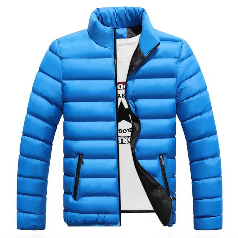 New Winter jacket Long sleeve cotton-padded zipper men\'s stand-up collar plus size cotton